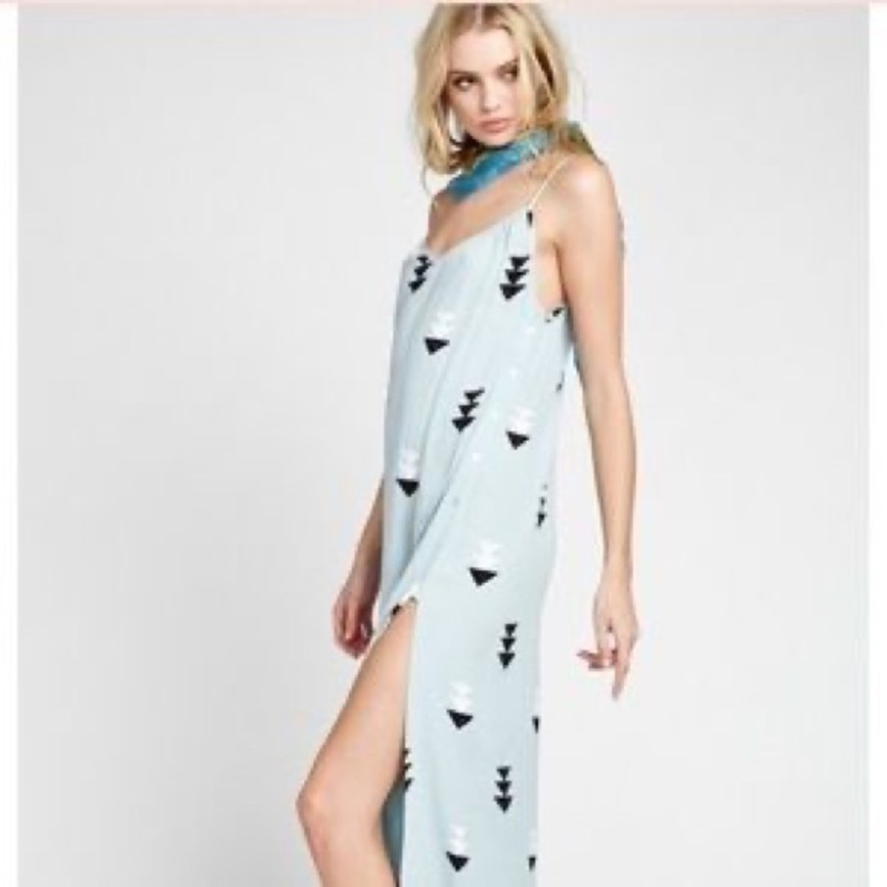 Wildfox Arrow Side Slit Button Maxi Dress
